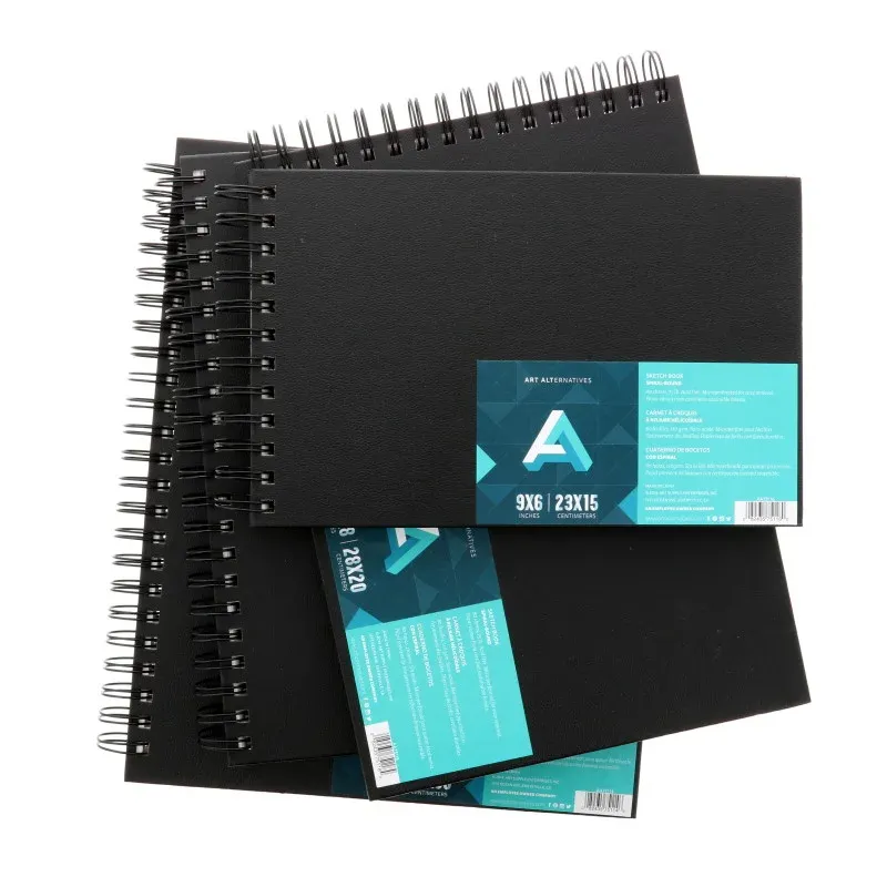 Borden & Riley Black Wire Bound Sketch Book — 8.5x11 Inch